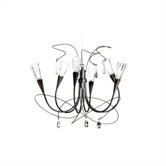 Flute Six Light Chandelier in Aluminum