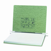 Pressboard Hanging Data Binder, 14-7/8 x 11 Unburst Sheets, Light Green