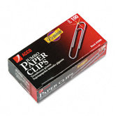 Smooth Finish Premium Paper Clips, Wire, Jumbo, Silver, 100/Box, 10 Bxs/Pk