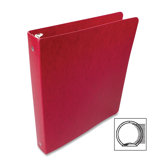 Recycled Presstex Round Ring Binder, 1in Capacity, Executive Red