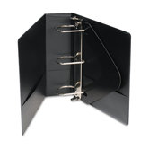 Basic Vinyl D-Ring Binder with Label Holder, 4" Capacity, Black