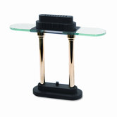 Ledu Halogen Desk Lamp, Glass Shade, 15 Inches High