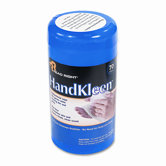 HandKleen Premoistened Wipes, Cloth, 5 1/2 x 6 1/2, 70/Tub