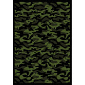 Whimsy Funky Camo Camouflage Green Rug