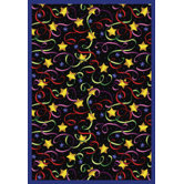 Whimsy Streamers and Stars Novelty Rug