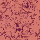 Nature Fancy Fiddlers Red Kids Rug