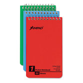 Wirebound Pocket Memo Book, Narrow Rule, 3 X 5, 60-Sheet, 3/Pack