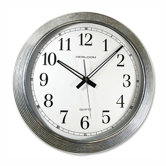 Wall Clock, Galvanized Metal, 16", Silver