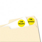 Print/Write Self-Adhesive Removable Labels, 3/4 dia, Yellow, 1008/Pack