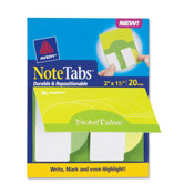 Notetab Book,Rnd Edge,2"x1-1/2",20/PK,Citrus YW/Green Tabs