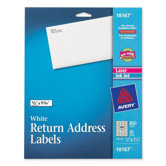 Return Address Label, Laser/Inkjet, 1/2"x1/3/4", 800 per Pack, White