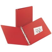 Economy Round Ring Reference Binder, 3" Capacity, Red