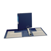 Heavy-Duty Vinyl EZD Ring Reference Binder, 2in Capacity, Navy Blue