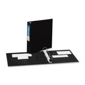 Heavy-Duty Vinyl EZD Ring Reference Binder, 1-1/2in Capacity, Black