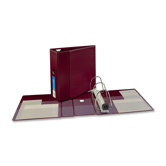 Heavy-Duty Vinyl EZD Reference Binder w/Finger Hole, 5in Cap, Maroon