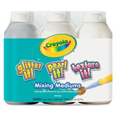 Glitter It! Pearl It! Texture It! Tempera Mixing Mediums, 3/Set