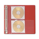CD Jewel Case Ring Binder Storage Pages, 2 CDs/Case, 10 per Pack, Clear