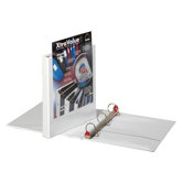 Clearvue Locking D-Ring Binder, 11"x8-1/2", White, 1" Capacity