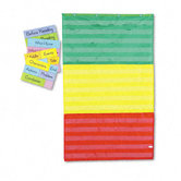 Adjustable Tri-Section Pocket Chart with 18 Color Cards, Guide