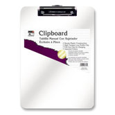 Plastic Clipboard, w/ Rubber Grip, Letter, Clear