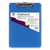 Plastic Clipboard, w/ Rubber Grip, Letter, Neon Blue