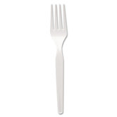 Plastic Cutlery, Heavy Mediumweight Forks, 1000/Carton