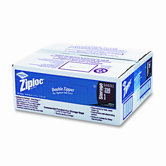 Ziploc Double Zipper Bags, Plastic, 1 gal, 1.75 mil, Clear w/Write-On Panel, 250/carton