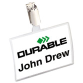 Click-Fold Convex Name Badge Holder, Strap Clip, 25/Pack