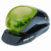 5020e Three-Way Flat Clinch Electric Stapler, 20 Sheet Cap, Black/Green
