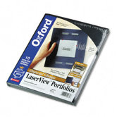 Oxford Imperial Series Laserview Business Portfolio, Cover Stock, 10/Pack