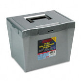 Portable File Storage Box, Letter, Plastic, 13 1/2 X 10 1/4 X 10 7/8