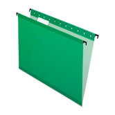 Hanging File Folders,1/5 Tabs,Letter,20/BX,Bright Green