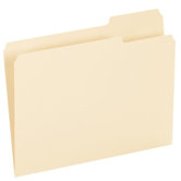 1/3 Cut Recycled File Folders, 1/3 Cut Right Tab, Letter, 1-Ply, Manila