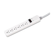 Basic Home/Office Surge Protector, 6 Outlets, 6Ft Cord