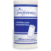 Preference Jumbo Perforated Household Roll Towels in White,