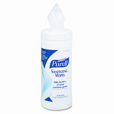 Purell Premoistened Sanitizing Wipes, Cloth, 6 x 8, 35/canister, 12/carton