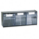 Tilt Bin Plastic Storage System with 3 Bins