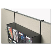 Metal Partition Brackets, 1/2w x 7-1/8h, Black, 2 per Pack