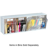 Tilt Bins,Interlocking,4-Bins,23-5/8"x6-5/8"x8-1/8",White