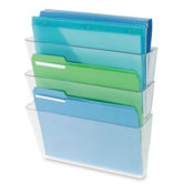 Wall Pocket System, 3-Letter Pockets, 13"x4"x14", Clear
