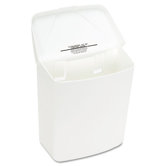 Health Gards Convertible Receptacle, Hinged Lid, 1 gal, Plastic, White
