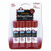 Washable School Glue Sticks, .24oz, Repositionable Stick, Four/pack