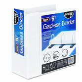 Gapless Loop Ring View Binder, 5in Capacity, White