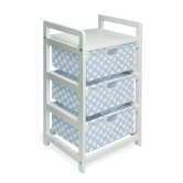 BWhite Three Drawer Hamper and Storage Unit