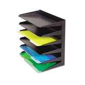 Steelmaster Multi-Tier Horizontal Legal Organizers, Six-Tier, Steel, Black