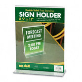 T-Frame Base Desktop Sign Holder, Acrylic, 8-1/2 x 11