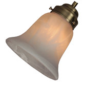 2.25" Neck Alabaster Glass Flare Bell Shade in Grey Swirl