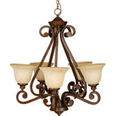 Scroll 5 Light Pendant