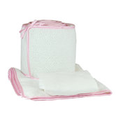 Tadpoles White Eyelet Cradle Set in Pink Trim