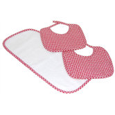 Tadpoles Classics Three Piece Bib & Burp Cloth Gift Set in Red